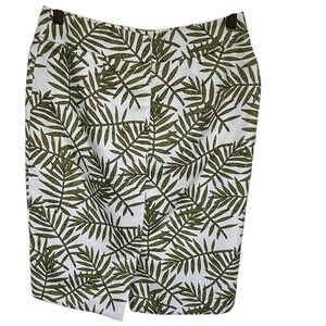 Ann Taylor Olive Leaf Pattern Skirt